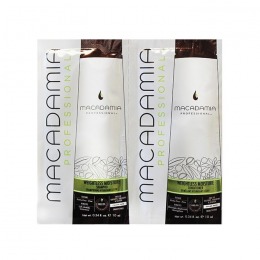 Pachet Hidratare Par Fin - Macadamia Weightless Moisture Duo Foil Pack: sampon (10ml), balsam par (10ml)