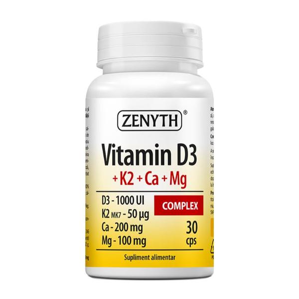 lipozomal vitamina d3 + k2 magneziu 30 capsule hypernatura Vitamina D3 + K2 + Ca + Mg Complex - Zenyth Pharmaceuticals, 30 capsule