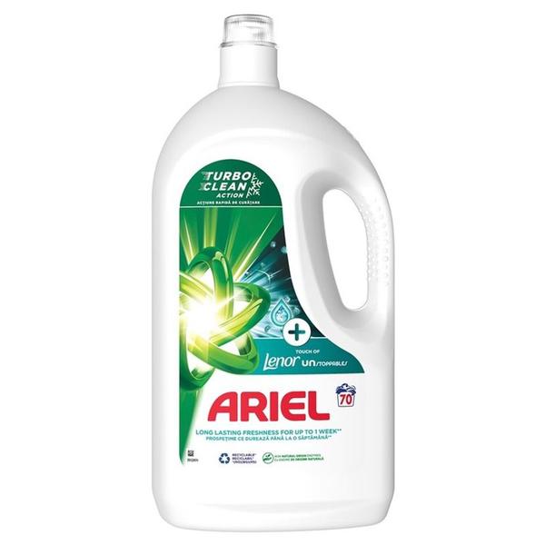 Detergent Automat Lichid - Ariel + Touch of Lenor Unstoppables Turbo Clean, 70 spalari, 3500 ml