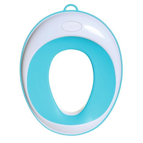 Reductor WC Copii Teno&reg;, suprafata antiderapanta, confortabil, protectie impotriva stropilor, compatibilitate universala, inel de prindere, portabil, alb/albastru