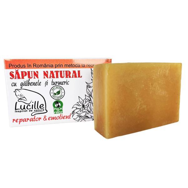 Sapun natural cu galbenele si turmeric - Reparator si emolient, Lucille, 70 g