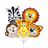 Set 5 Baloane Animale Teno®, pentru Petreceri/Aniversari copii, tema junglei/safari, latex, multicolor/verde