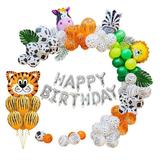 Set Baloane si Decoratiuni Teno®, pentru Petreceri/Aniversari copii, tema junglei/safari, latex, multicolor
