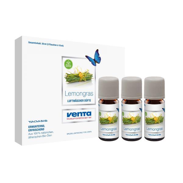 Set 3 uleiuri Esentiale Bio Organice pentru Umidificator (pentru aparatele Venta Seria 5) Lemongrass, 3x30 ml