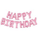Set 13 Baloane Teno®, Litere, pentru Petreceri/Aniversari/Evenimente, model Happy Birthday, rose