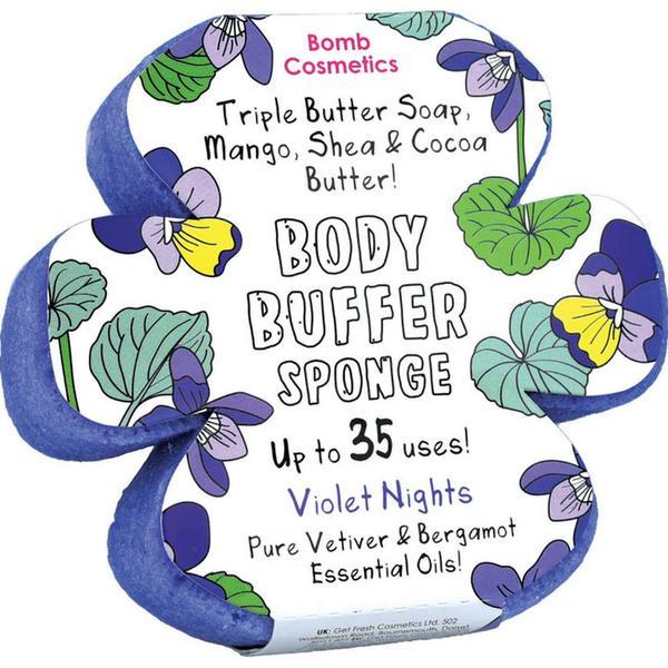 Sapun exfoliant cu burete Violet Nights Body Buffer, Bomb Cosmetics, 200 g