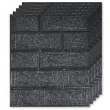 Set 50x Tapet Mic Caramida 3D Teno®, suprafata acoperire 6.63 mp, autoadeziv, waterproof, usor de montat, design modern, 38,5x34 cm, negru