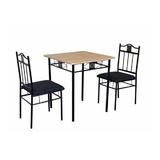 Set masa Berta cu 2 scaune, Negru, 70x70x76, UnicSpot