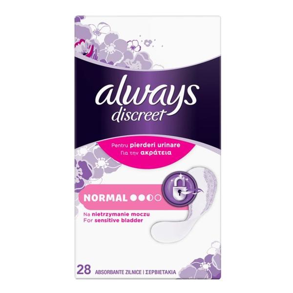 Absorbante Zilnice pentru Pierderi Urinare - Always Discreet For Sensitive Bladder, Normal, 28 buc