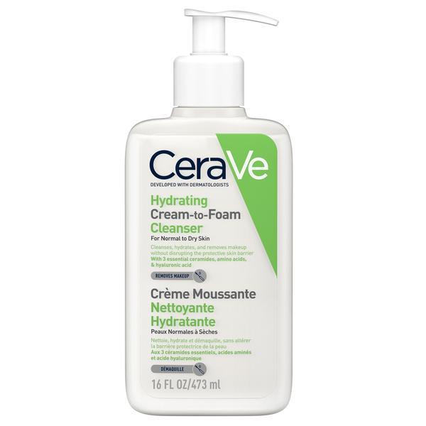 Crema de curatare spumanta si hidratanta pentru ten normal-uscat, CeraVe, 473 ml