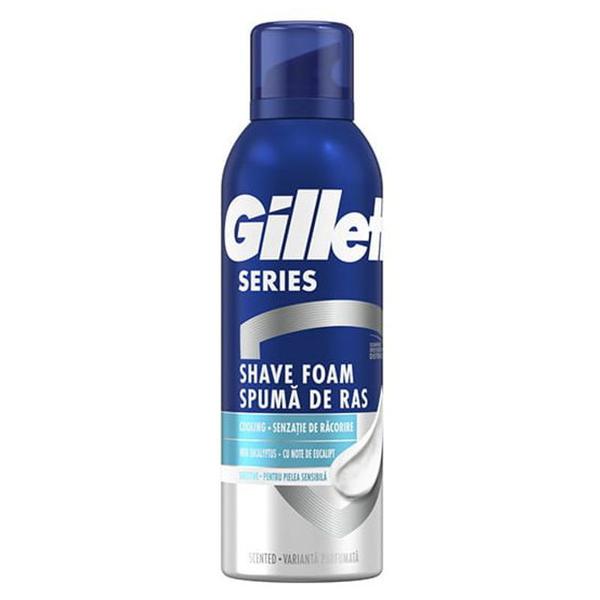 Spuma de Ras pentru Piele Sensibila cu Eucalipt - Gillette Series Cooling Sensitive Shave Foam, 200 ml