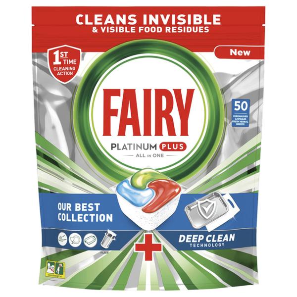 detergent de vase capsule fairy platinum 148 buc Detergent Capsule pentru Masina de Spalat Vase - Fairy Platinum Plus Deep Clean All in One, 50 capsule