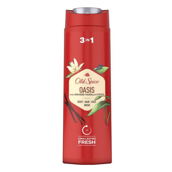 Gel de Dus pentru Barbati - Old Spice Oasis Body - Hair - Face Wash 3in1, 400 ml