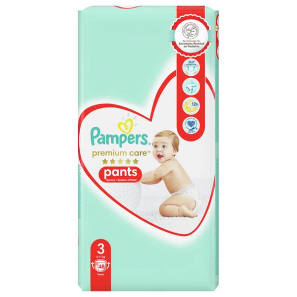 Scutece-Chilotel - Pampers Premium Care Pants, marimea 3 (6-11 kg), 48 buc
