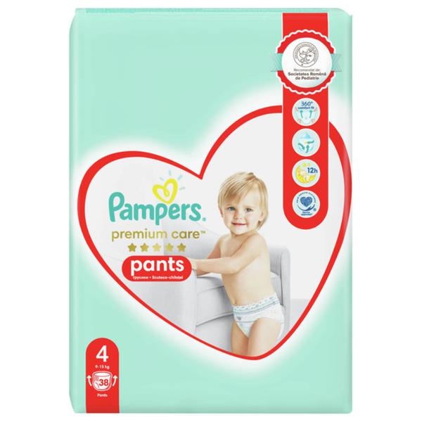 Scutece-Chilotel - Pampers Premium Care Pants, marimea 4 (9-15 kg), 38 buc