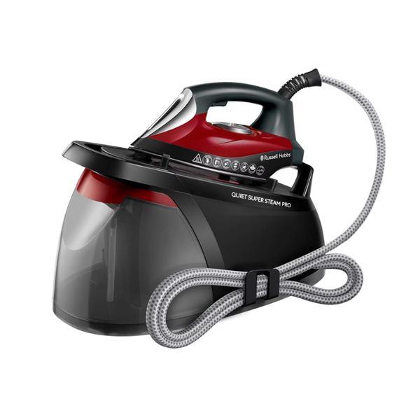 Statie de calcat Russell Hobbs Quiet Super Steam Pro 24460-56, 2750 W, 315 g/min, 8 bari, 1.8 L, Sistem Anticalcar, Negru/Rosu