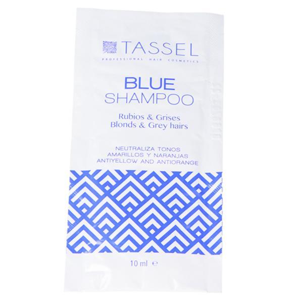 Sampon pentru neutralizarea tonurilor galbene Tassel Blue Shampoo, par vopsit si decolorat - 10ml