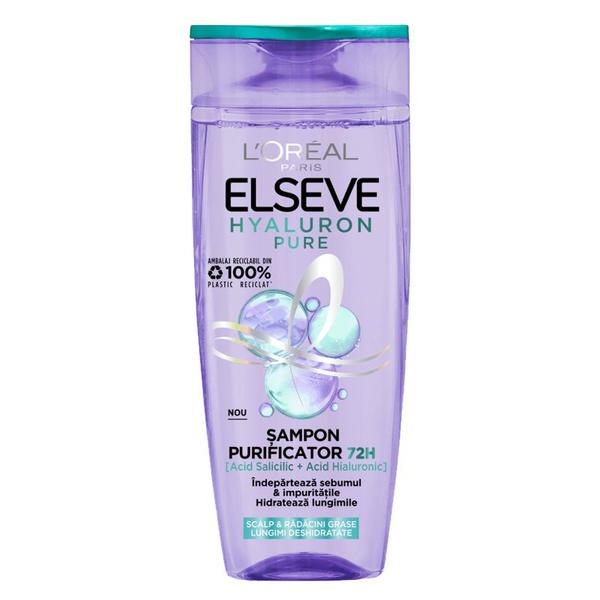 Sampon Purificator pentru Scalp Gras si Varfuri Deshidratate L'Oreal - Elseve Hyaluron Elseve Cleansing Shampoo, 400 ml