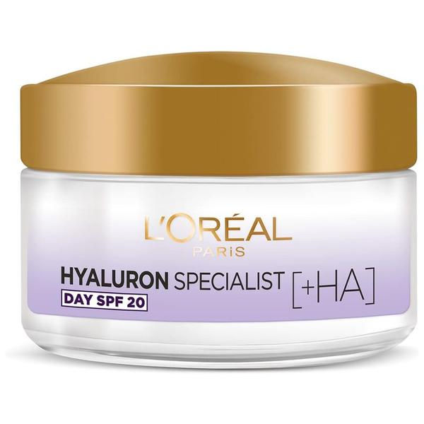 Crema de Zi Antirid Hidratanta - L'Oreal Paris Hyaluron Specialist +HA Replumping Moisturizing Care, Day SPF 20, 50 ml