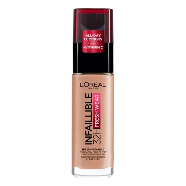 Fond de Ten Rezistent la Transfer - L&#039;Oreal Paris Infaillible 32H Fresh Wear Foundation, nuanta 160 Rose Linen, 30 ml