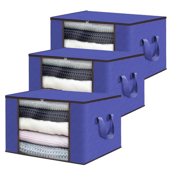 Set 3 Cutii pentru Depozitare si Organizare Medii Teno&reg;, 84 L, 60x40x35 cm, albastru