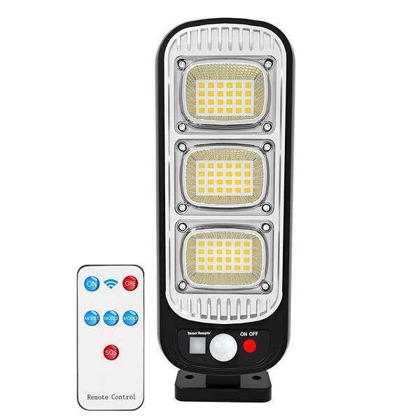 Lampa Solara Stradala 72 LED-uri Teno®, control prin telecomanda, exterior, negru
