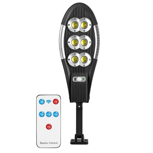 Lampa Solara Stradala 6 Led-uri Teno®, rotunda, control prin telecomanda, exterior, negru