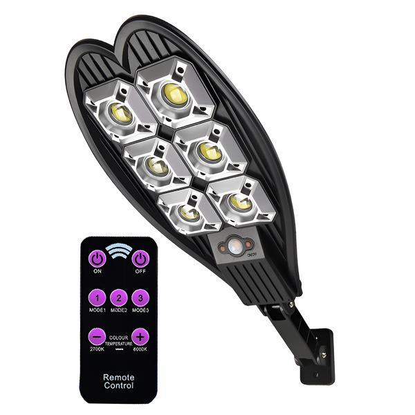 Lampa Solara Stradala 6 Led-uri Teno&reg;, tip bec, rotunda, control prin telecomanda, exterior, negru