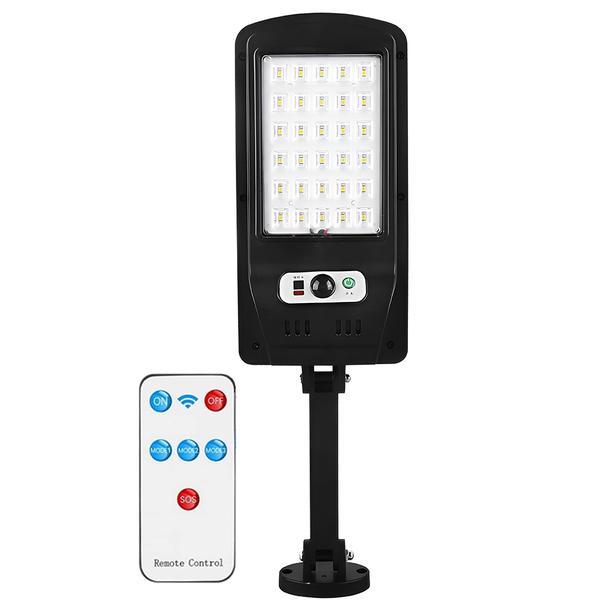 Lampa Solara Stradala 30 Led-uri Teno®, control prin telecomanda, exterior, negru