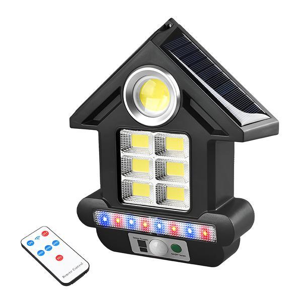 Lampa Solara in Forma de Casa 81 Led-uri Teno&reg;, senzor de miscare, 3 moduri de iluminare, protectie IP65, Waterproof, exterior, negru