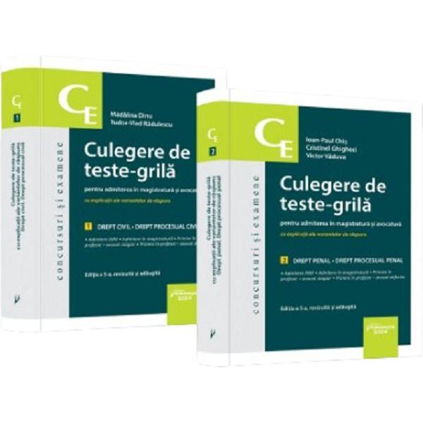 Pachet 2 Vol. Culegere de Teste-grila pentru Admiterea In Magistratura Ed.5 - Madalina Dinu, Editura Hamangiu