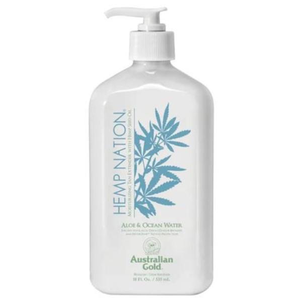 Crema hidratanta pentru prelungirea bronzului, Australian Gold, Hemp Nation, Aloe&Ocean Water, 535ml