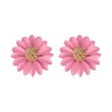 Cercei Daisy, tip stud, roz, in forma de floare - Colectia Floral Paradise