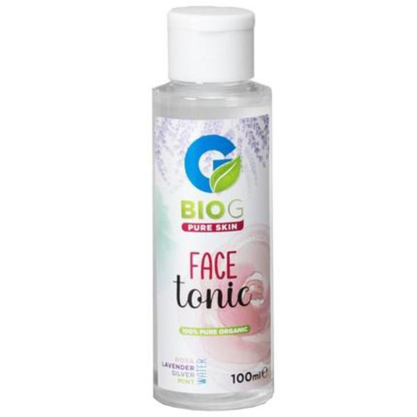 Tonic organic pentru ten Bio G Pure Skin cu apa de trandafiri Damascena 100 ml cu Apa de trandafiri, Apa de lavanda, Apa de menta