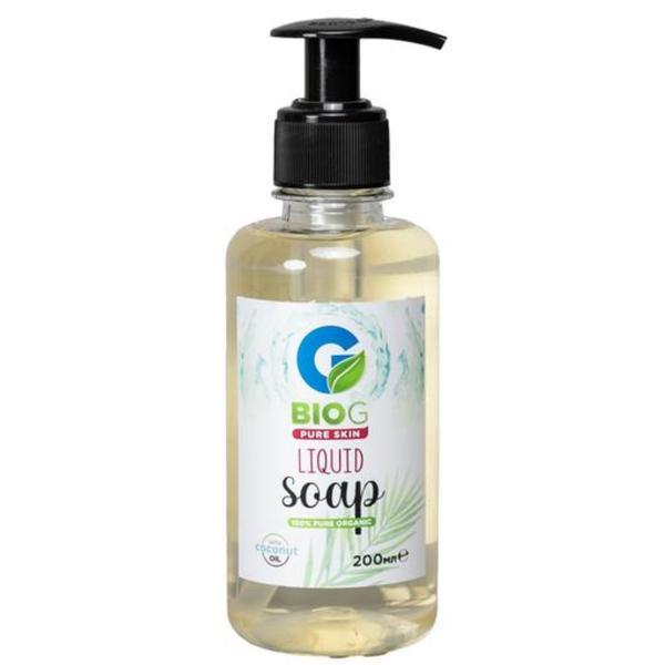 Sapun lichid organic Bio G Pure Skin 200 ml cu Aloe Vera, Vanilie, Bergamot si Menta