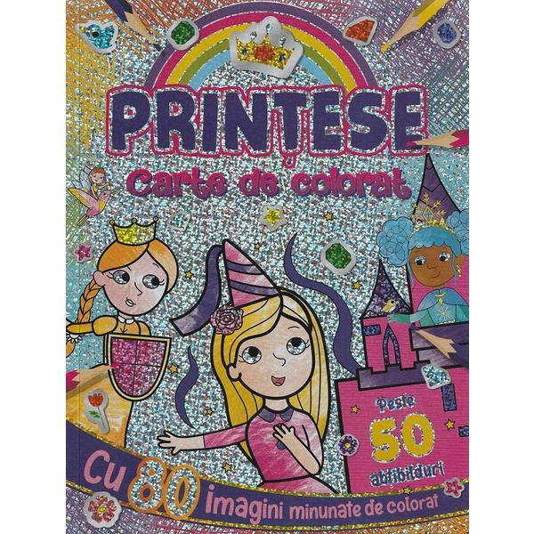 Printese Carte de colorat cu peste 50 abtibilduri, editura Flamingo