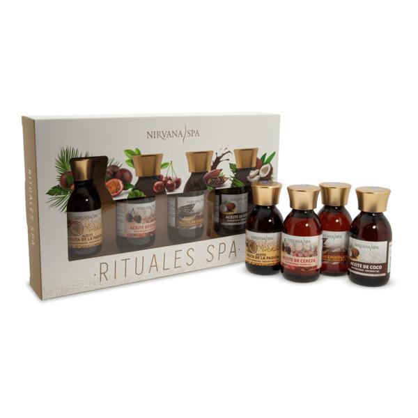 Set ritualuri spa, ingrijire cu Ulei de fructul pasiunii 125ml + Ulei Cirese 125ml, Ulei Ciocolata 125ml, Ulei Cocos 125ml