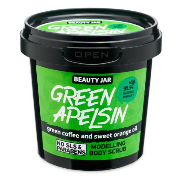 SHORT LIFE - Scrub Modelator pentru Corp cu Cafea Verde si Ulei de Portocala Grean Apelsin Beauty Jar, 200 g