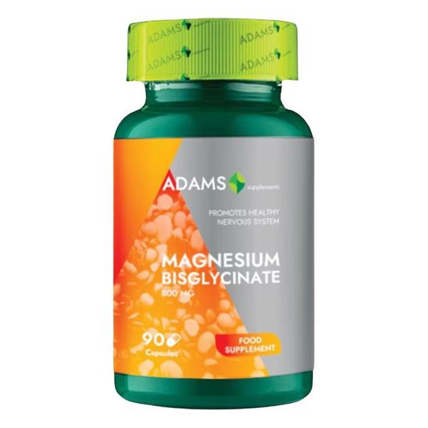 Magneziu Bisglicinat 800 mg Adams Supplements - Magnesium Bisglycenate, 90 capsule