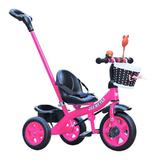 Tricicleta cu pedale pentru copii 2-5 ani cu maner parental detasabil, Roz