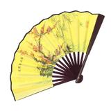 Evantai pliabil  din bambus, imprimeu cu copac, 23 cm, Multicolor 