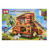 Set de constructie Minecraft My World, Casuta de lemn, 541 piese