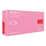 Manusi de Examinare Roz - Nitrylex Pink Nitrile Examination & Protective Gloves, Marime L, 100 buc