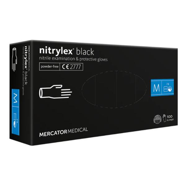 Manusi de Examinare Negre - Nitrylex Black Nitrile Examination &amp; Protective Gloves, Marime M, 100 buc