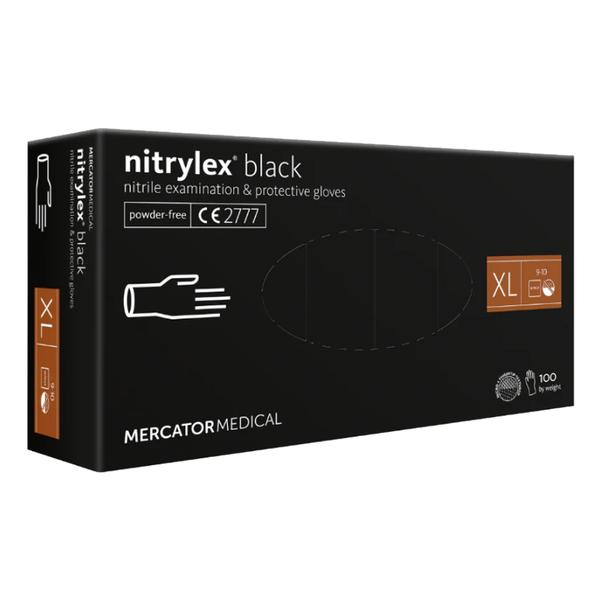 Manusi de Examinare Negre - Nitrylex Black Nitrile Examination &amp; Protective Gloves, Marime XL, 100 buc