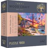 Puzzle 1000 din lemn. Apus la Golden Gate