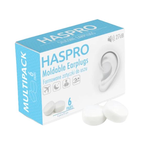 Set Dopuri pentru Urechi Mold 6P - Haspro Moldable Earplugs, Alb, 12 buc