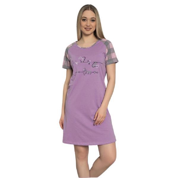 Rochie de lungime medie cu maneci scurte, culoare violet, marime L