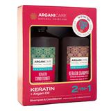 Set Sampon si Balsam cu Cheratina si Ulei de Argan pentru Toate Tipurile de Par - Arganicare Shampoo & Conditioner 2-in1 Keratin + Argan Oil, 1 pachet