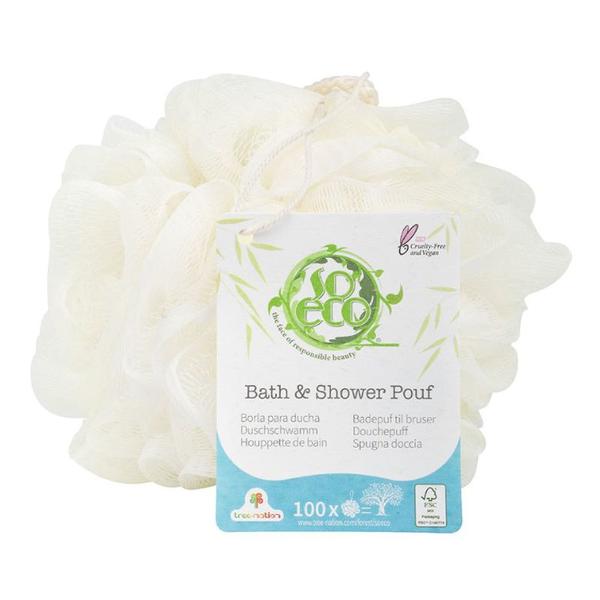 Puf Ecologic din Plastic Reciclat pentru Baie si Dus - So Eco Bath & Shower Pouf, 1 buc